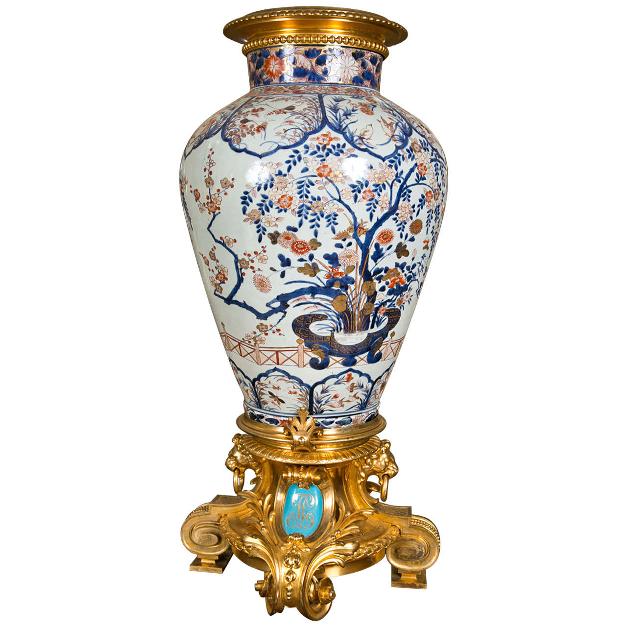 17/18th Century Japanese Imari Vase with 19th Century Gilt Bronze Mounts For Sale