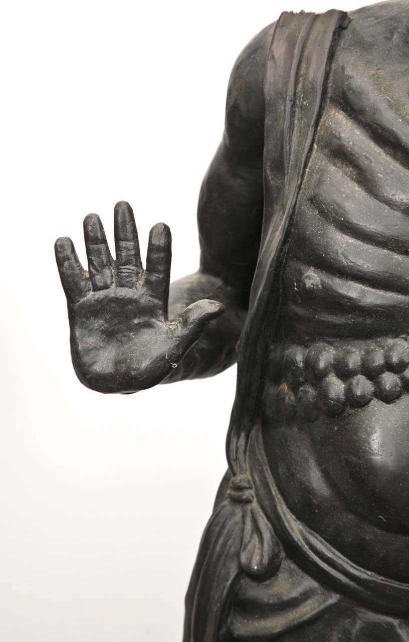 Lifesized Pair of Bronze Japanese Nio Guardians For Sale at 1stDibs