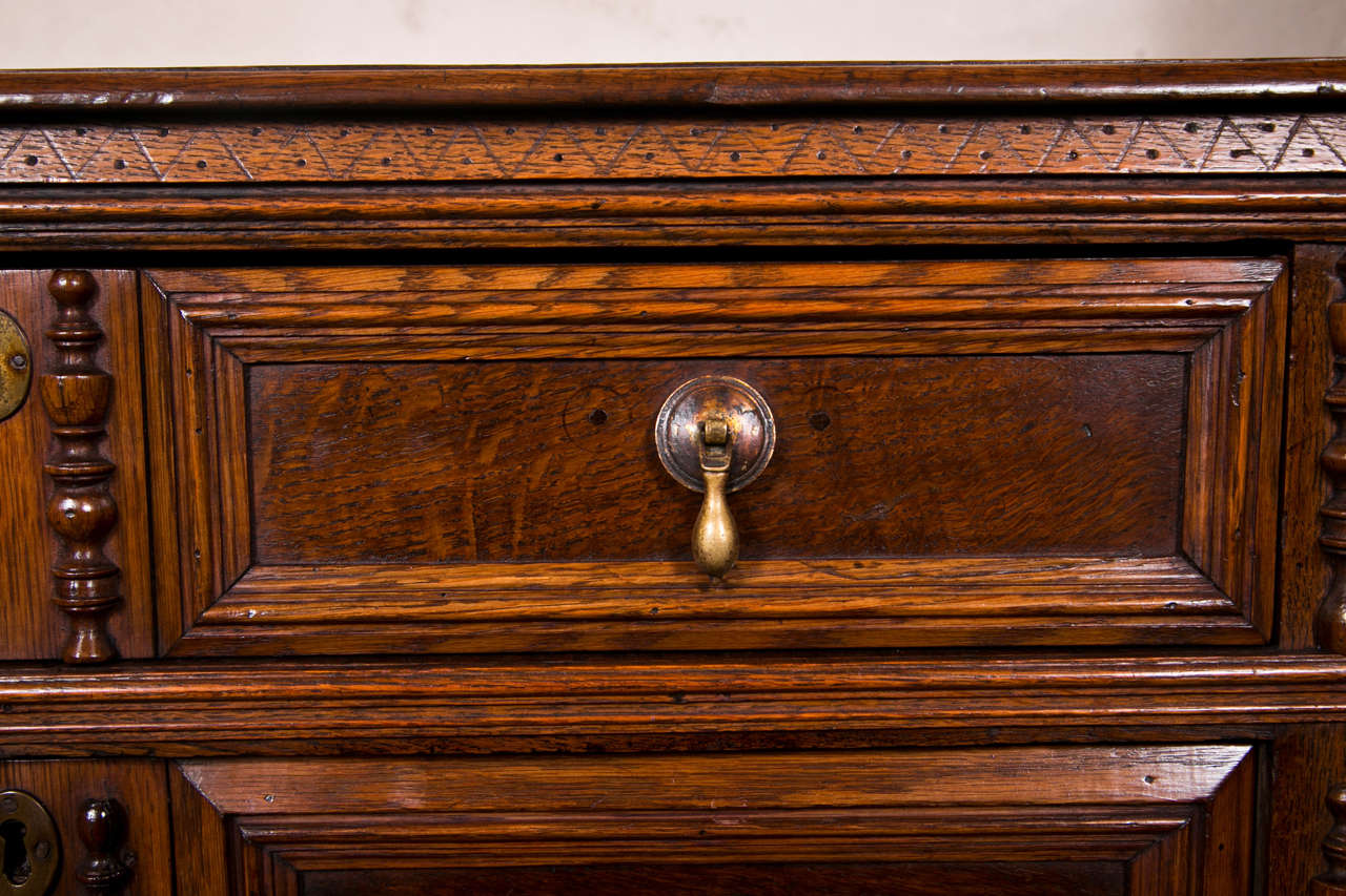 17th Century Small, Oak Jacobean Chest of Drawers