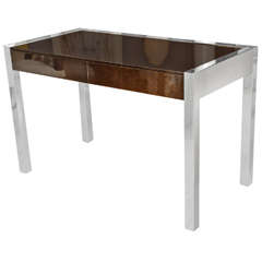 70
s Italian Chrome and Burlwood Desk