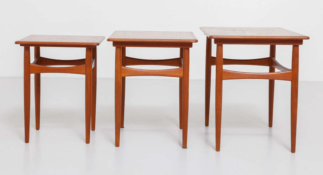 Teak Nesting Tables Designed by Poul Hundevad