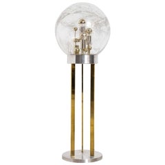 Midcentury Modern Glass and Brass Doria Floor Lamp, 1970's Germany