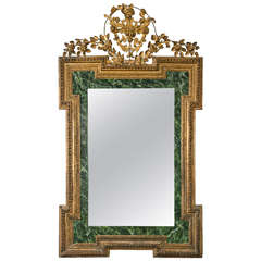 19th Century Continental Faux Marble Paneling Mirror