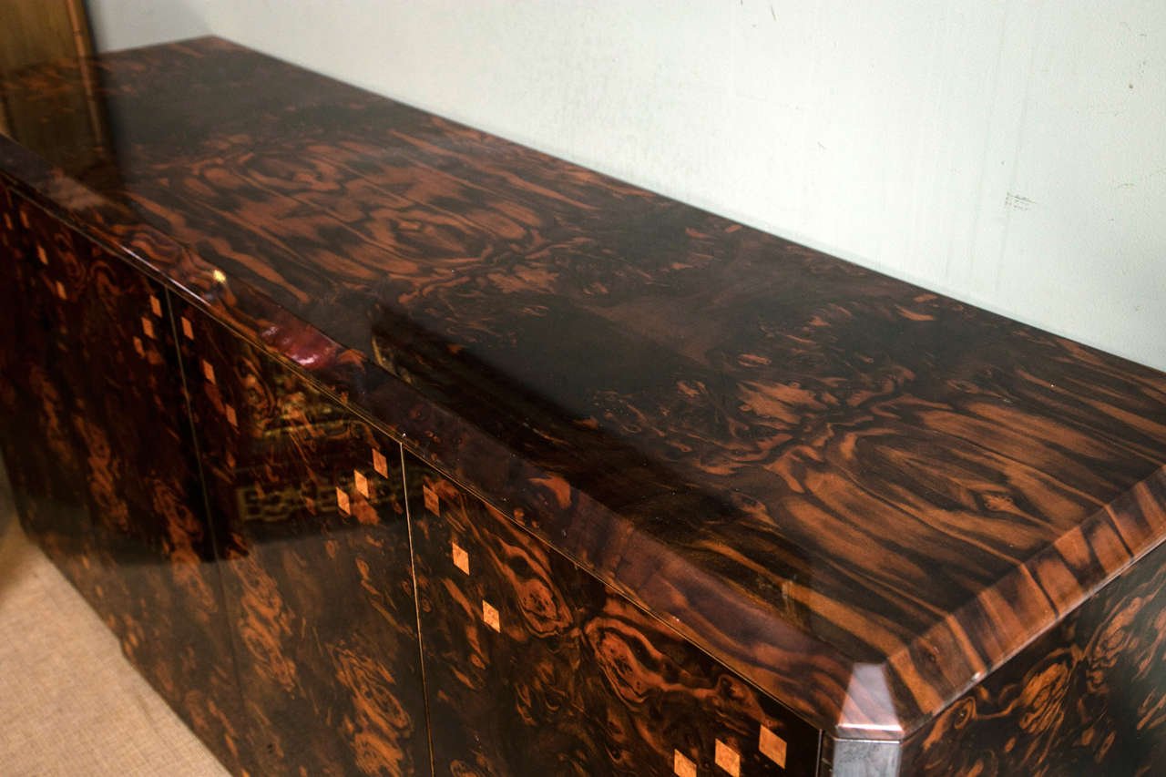 Italian Credenza Rare Burl Veneer 1