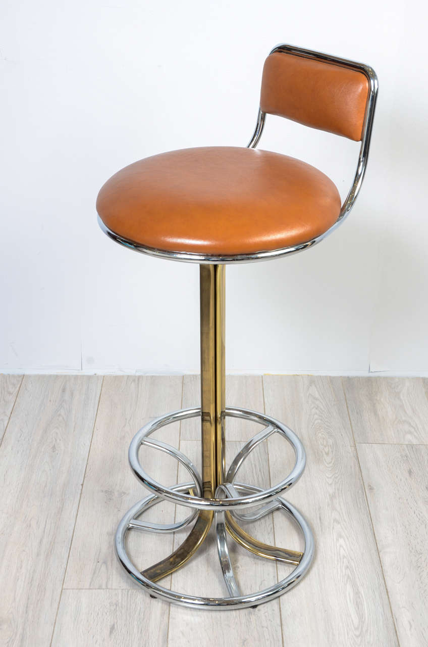 Organ Design Dry Bar and Stool in Metal and Lacquer For Sale 1