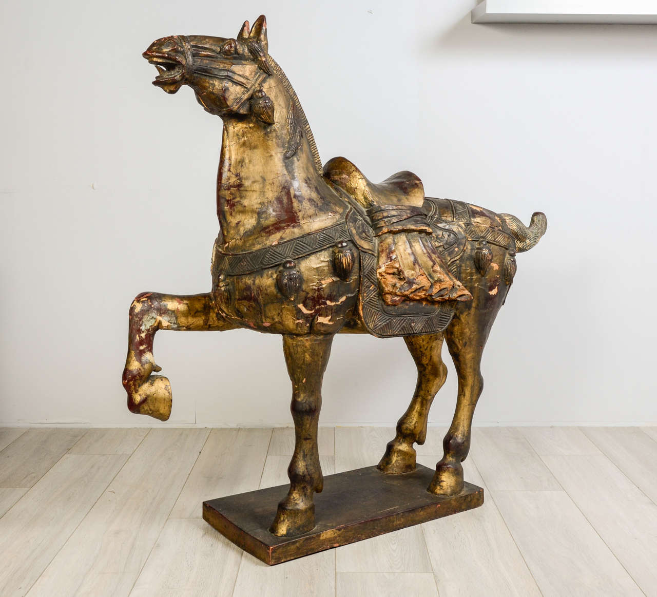 Wood Horse Sculpture