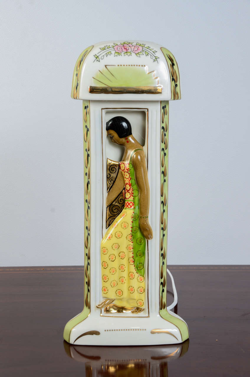 Porcelain Perfume Burner Lamp Signed  Duchaussy