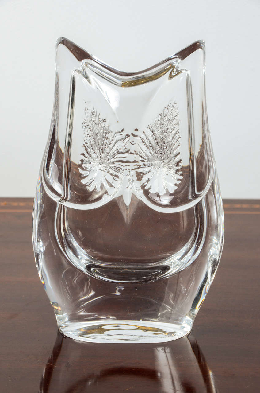 Art Deco Daum Crystal 'Howl' Vase For Sale