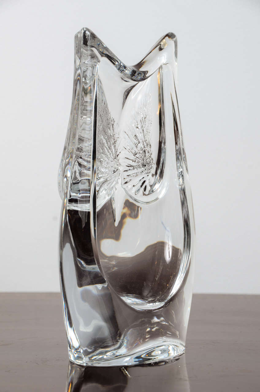 Daum Crystal 'Howl' Vase In Excellent Condition For Sale In deauville, FR