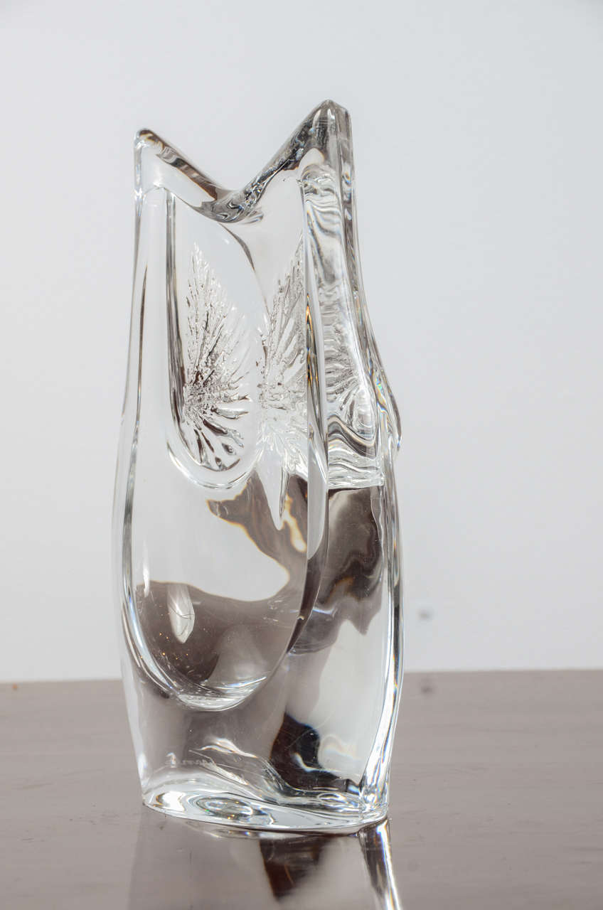 20th Century Daum Crystal 'Howl' Vase For Sale