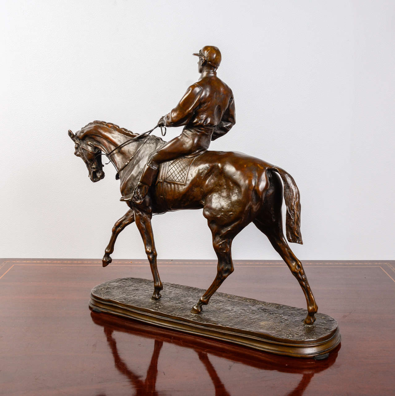 1863 Bronze Sculpture 'Horse and His Jockey' by Pierre Jules Mene For Sale 3