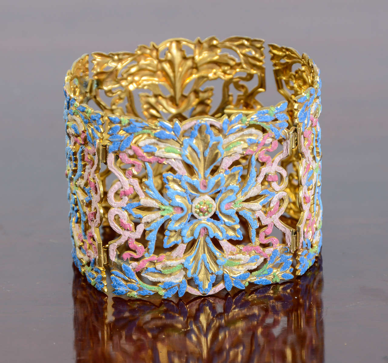 Art Deco Cuff Bracelet Signed Vogue Art