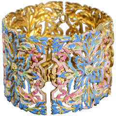 Art Deco Cuff Bracelet Signed Vogue Art