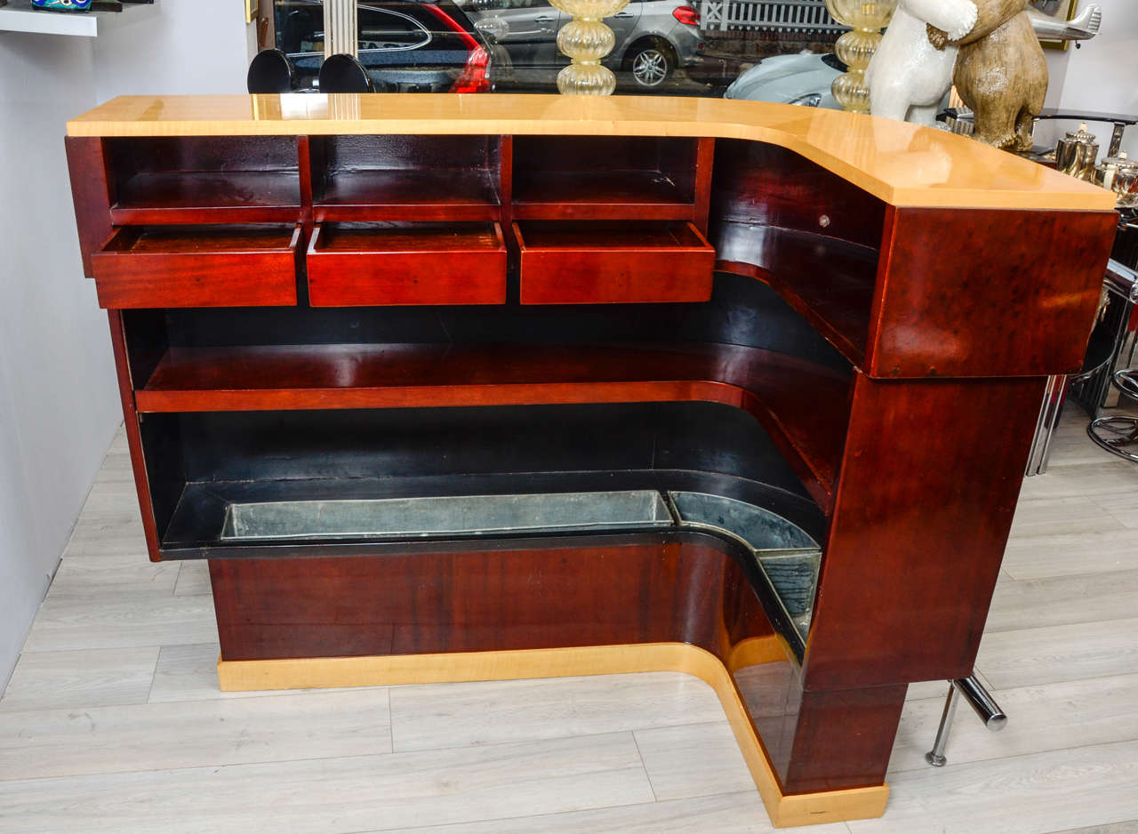 Modernist Art Deco Dry Bar in Rosewood and Sycamore For Sale at 1stDibs