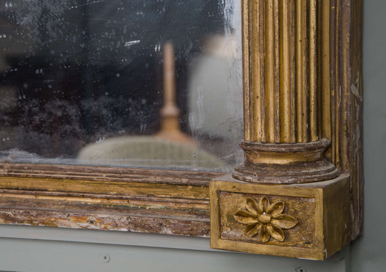 Large Carved Giltwood and Gesso Overmantel Mirror In Good Condition In London, GB