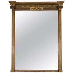 Large Carved Giltwood and Gesso Overmantel Mirror