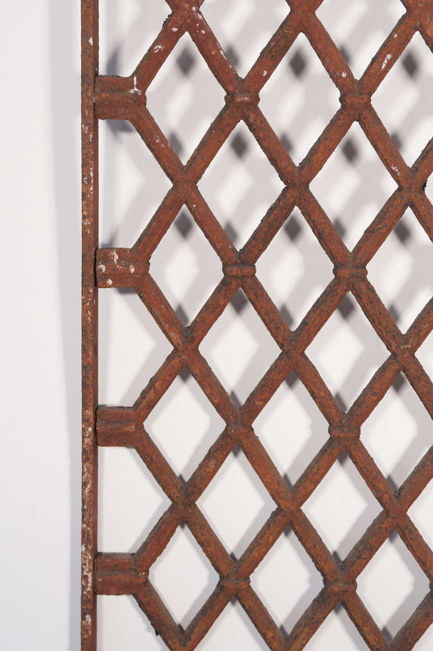 Antique Italian Cast Iron Decorative Grille In Distressed Condition For Sale In Toronto, ON