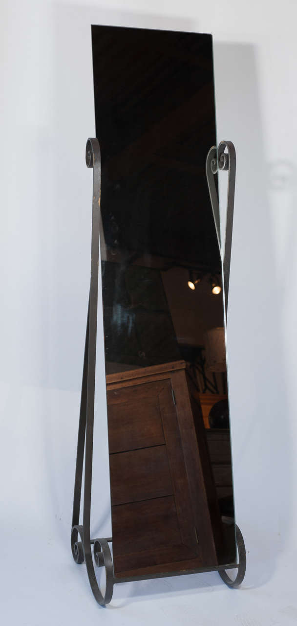 20th century French Dressing Mirror on Wrought Iron Frame, c. 1940 Paris 1