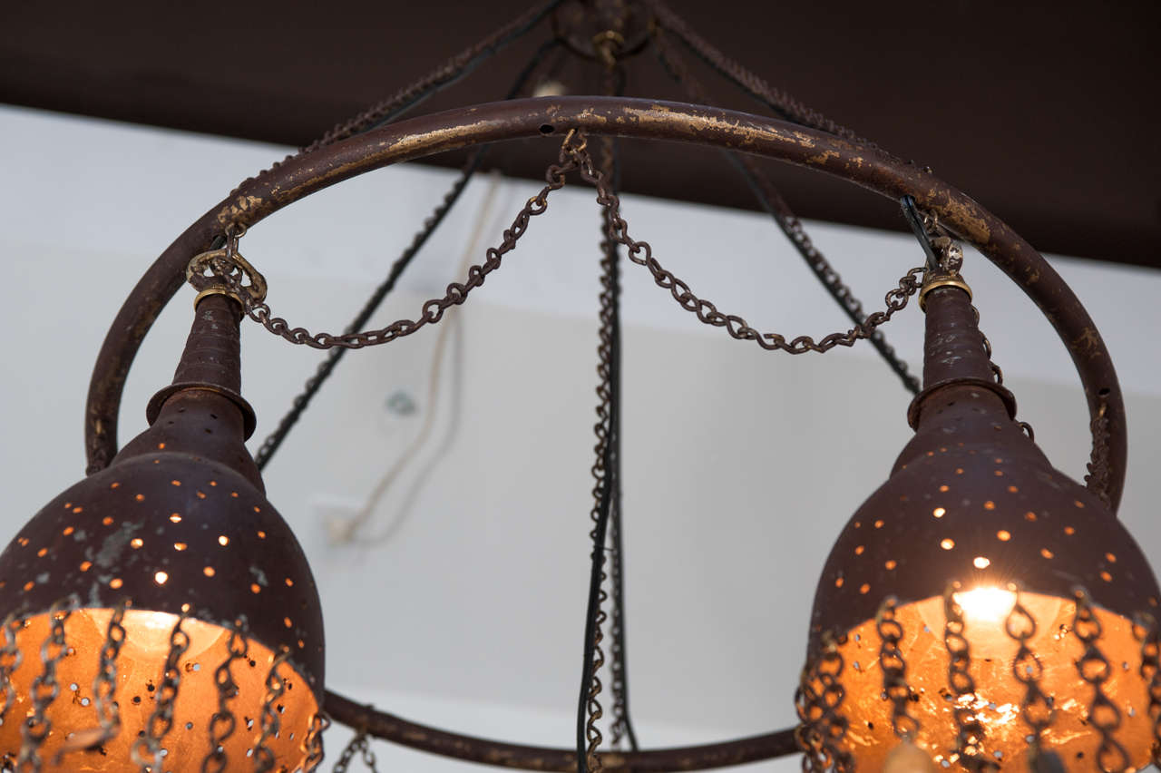 20th Century Moroccan Metal Chandelier, c. 1940 For Sale 1