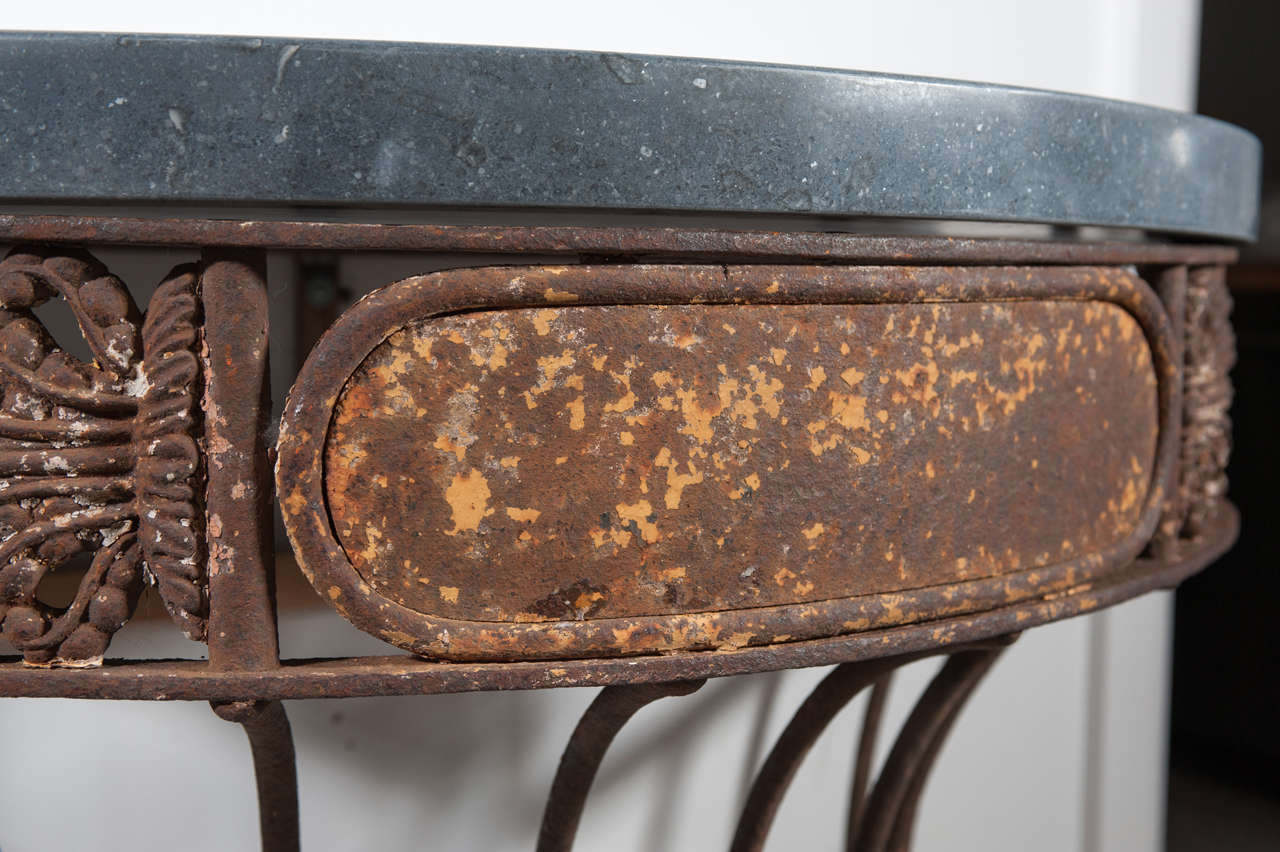 19th Century Console made from Stable Hay sack with Bluestone top 2