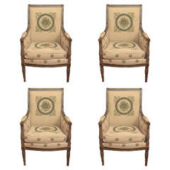 Set of Four Directoire Bergeres