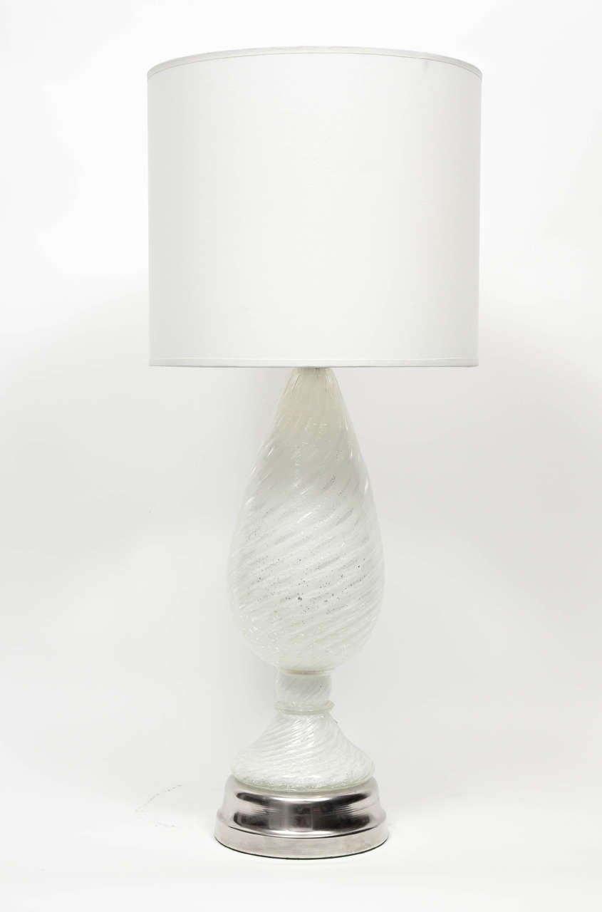 Barovier White Murano Glass Lamps