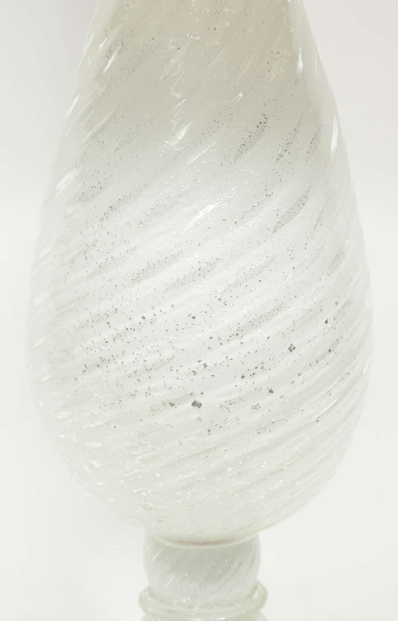 Mid-Century Modern Barovier White Murano Glass Lamps 