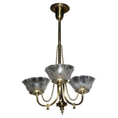 Victorian Antique Brass Light Fixture 9