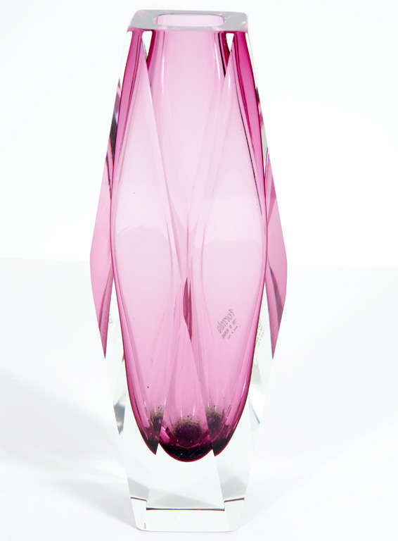 Faceted Murano Glass Vase after Flavio Poli