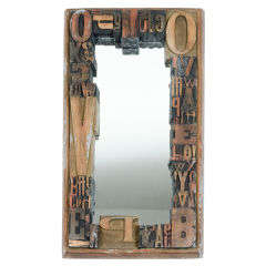 Typography Woodcut Framed Mirror by Jo Mead