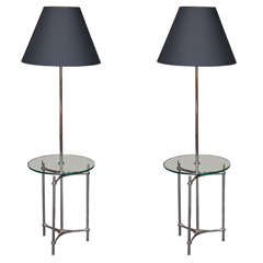 Elegant Laurel Modern Nickel 
Glass Floor Lamp
