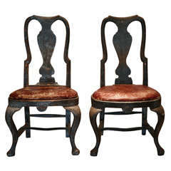 A Pair Of Baroque Chairs , Sweden 1780