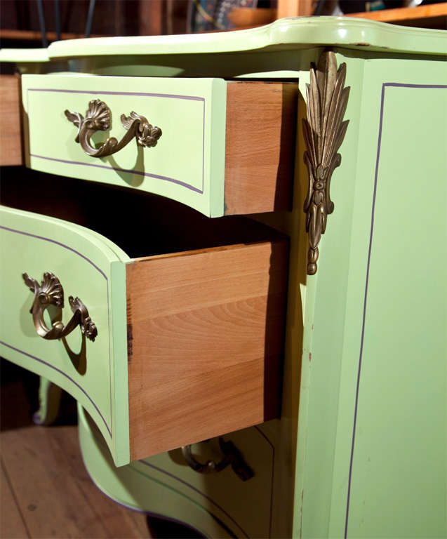 Pair of Chartreuse Commodes For Sale 1