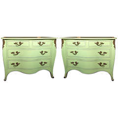 Pair of Chartreuse Commodes 6