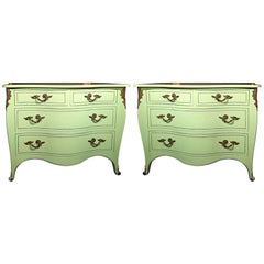 Vintage Pair of Chartreuse Commodes