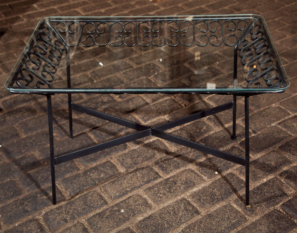 Arthur Umanoff Wrought Iron Table In Excellent Condition For Sale In Stamford, CT