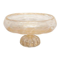 Large Donghia Murano Glass and Gold Leaf Centerpiece/Bowl