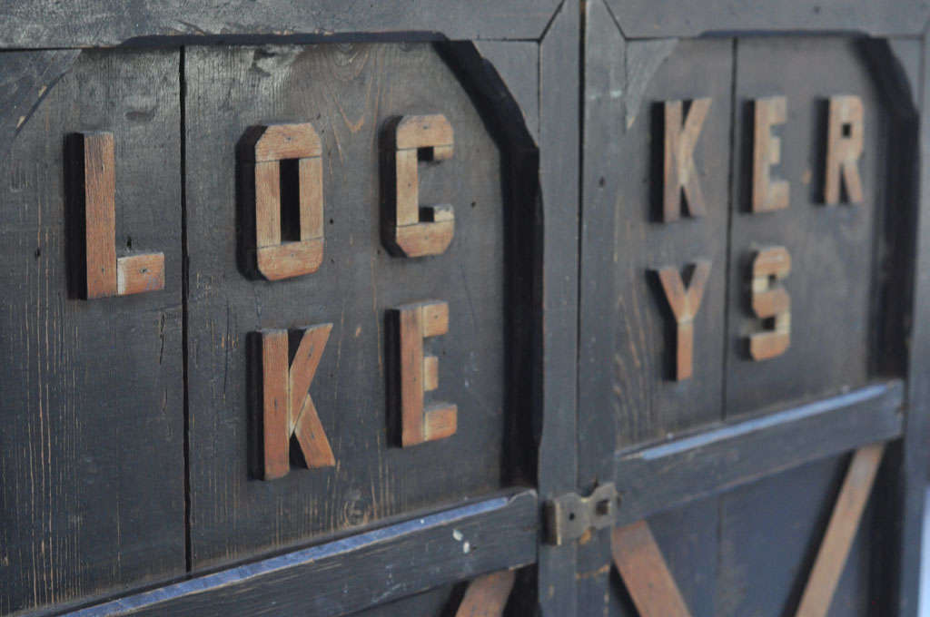 20th Century Vintage Locker Keys Cabinet