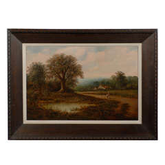 Antique 19th Century English Oil Painting Signed S. Martin
