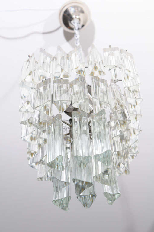Venini Square Three Tier Crystal Prism Chandelier at 1stdibs