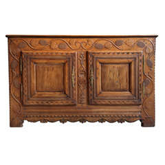 Beautifully Carved  and Signed Chestnut Buffet