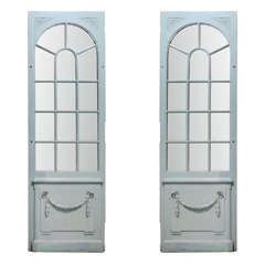 Pair of Antique Painted and Mirrored Orangerie Doors