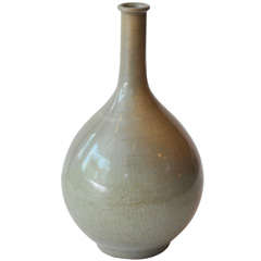 17th-18th Century Celadon Seto Ware Sake Bottle