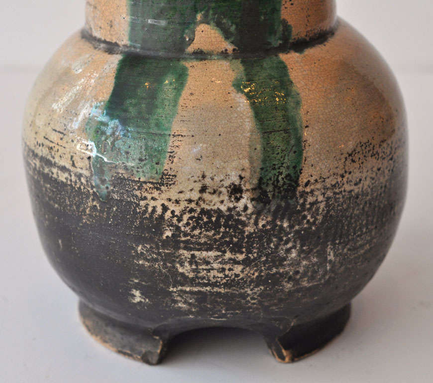 Pottery Early 17th Century Edo Japanese Oribe Vase