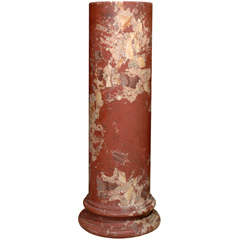 19thc English Terra Cotta Marble Inlaid Pedestal
