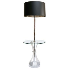 Retro Mid Century Chrome and Lucite Floor Lamp