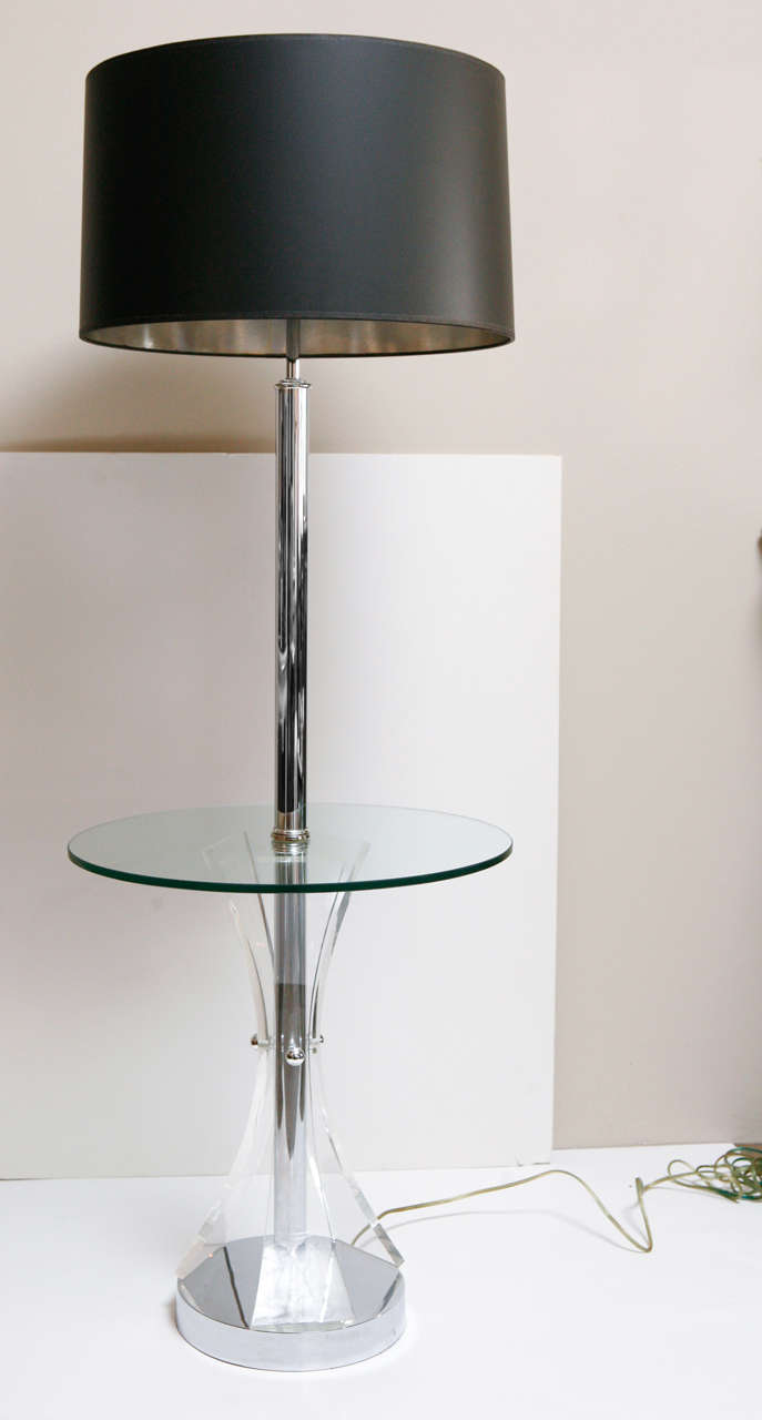 Mid Century Chrome and Lucite Floor Lamp For Sale at 1stDibs lucite