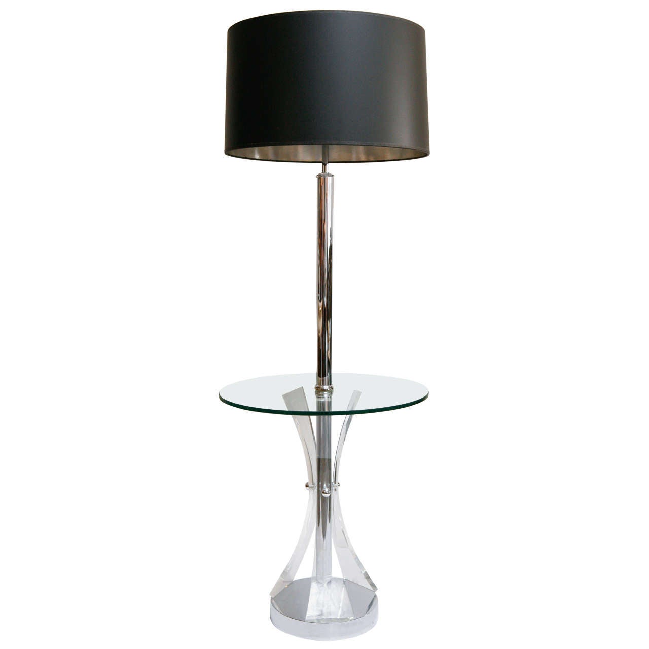 Mid Century Lucite and Brass Floor Lamp by Dorothy Thorpe at 1stDibs