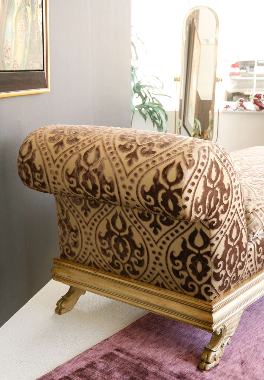 Regency Style Silk Velvet Chaise Longue 2