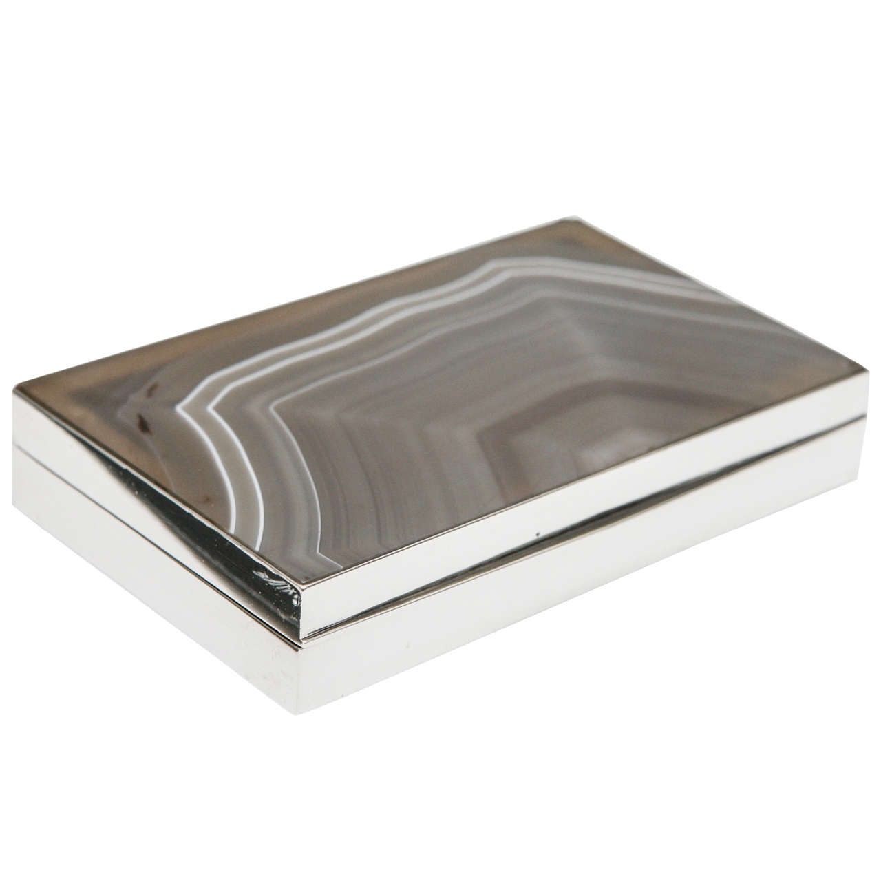 Agate & Sterling Box by Pierre Hugo